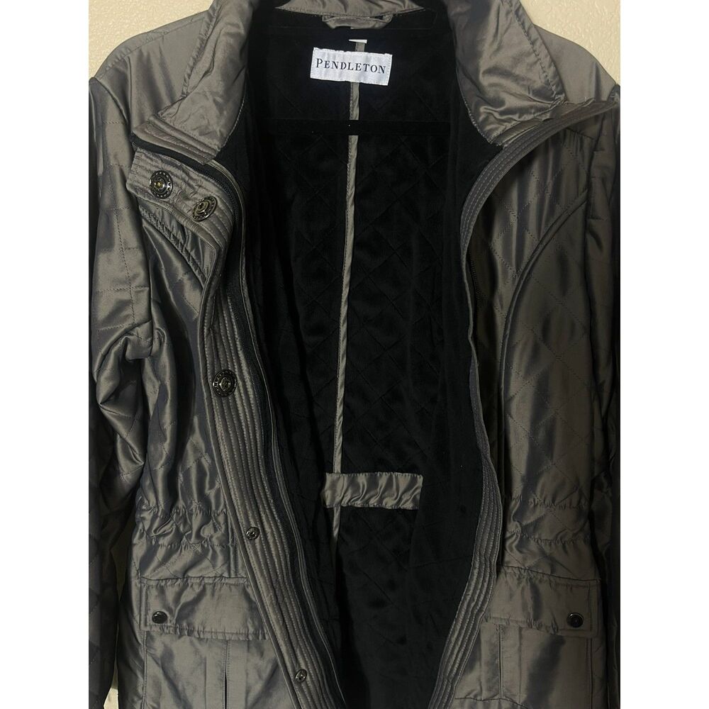 Pendleton Lightweight Gray Silver Puffer Anorak Q… - image 5